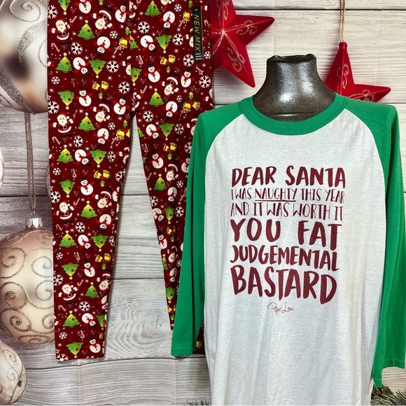 Piper Lou 2XL Christmas top with Plus size Christmas leggings - Picture 1 of 13